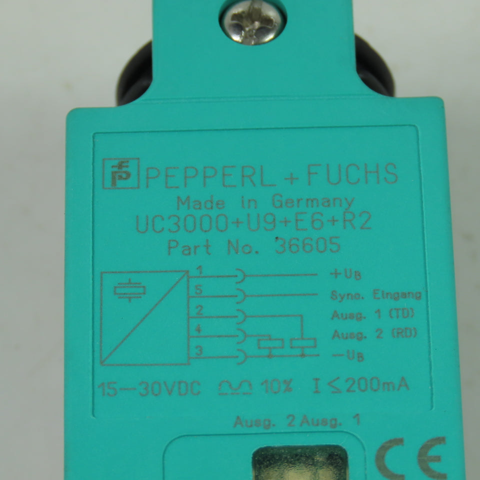 Pepperl+Fuchs UC3000+U12+E6+R2 36605 Ultrasonic Sensor 15-30VDC