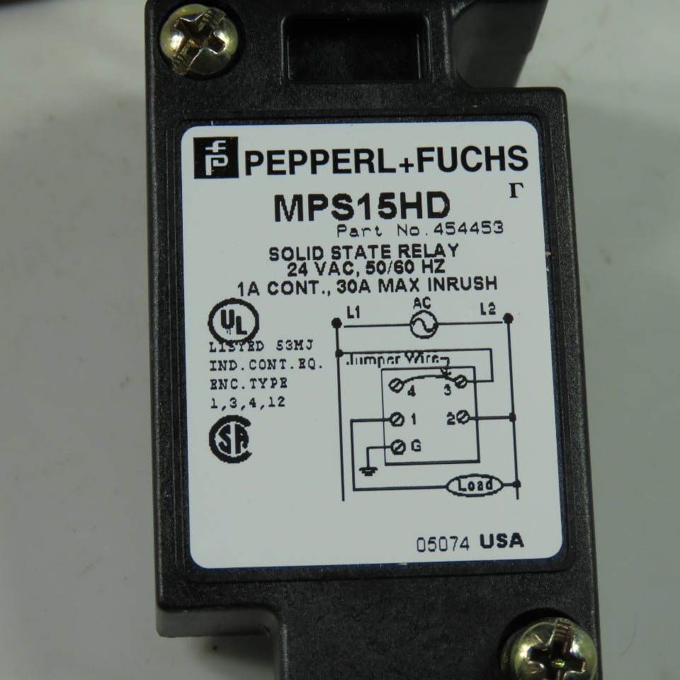 Pepperl+Fuchs MPS15HD Photoswitch Base 24VAC 50/60Hz 1A Cont. 30A Max