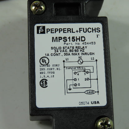 Pepperl+Fuchs MPS15HD Photoswitch Base 24VAC 50/60Hz 1A Cont. 30A Max