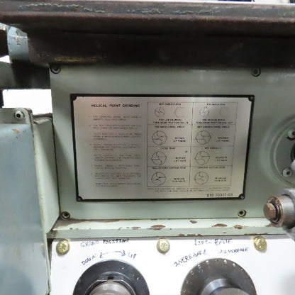 Giddings & Lewis HC ExactaMatic Drill Point Grinder 208/460V 3PH Mist Collector