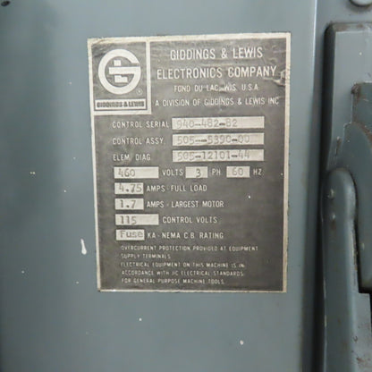 Giddings & Lewis HC ExactaMatic Drill Point Grinder 208/460V 3PH Mist Collector