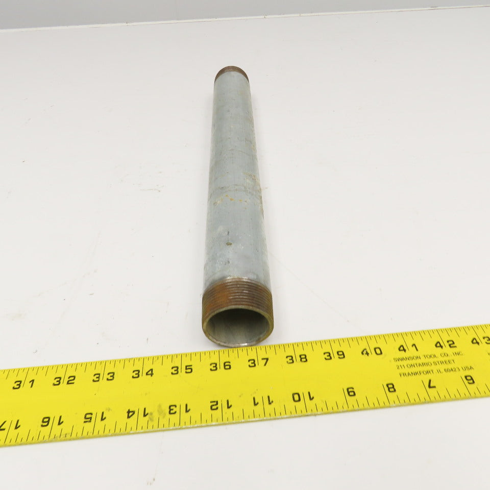 1-1/2" NPT Galvanized Pipe Nipple 16" OAL