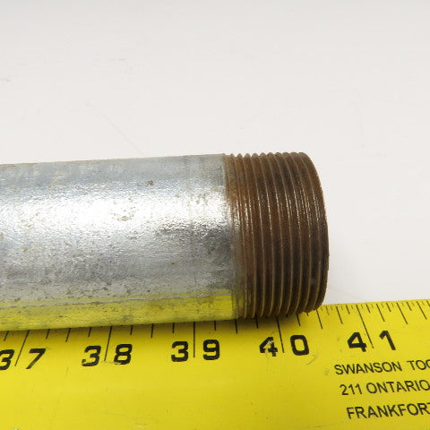 1-1/2" NPT Galvanized Pipe Nipple 16" OAL