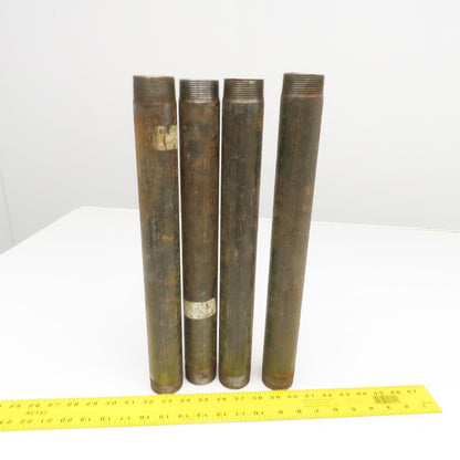 1-1/2" Malleable Black Iron Pipe Nipple 16-3/4"-17" OAL Lot Of 4