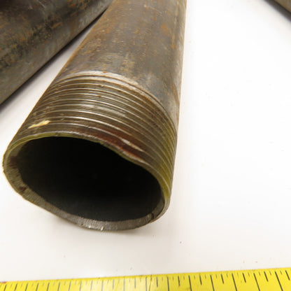 1-1/2" Malleable Black Iron Pipe Nipple 16-3/4"-17" OAL Lot Of 4