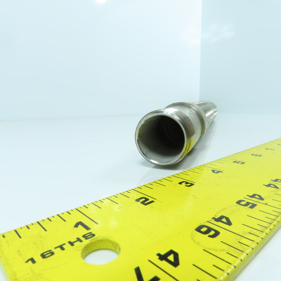 1" x 1" NPT Male Stainless Steel Braided Flexible Hose 29-1/4" OAL