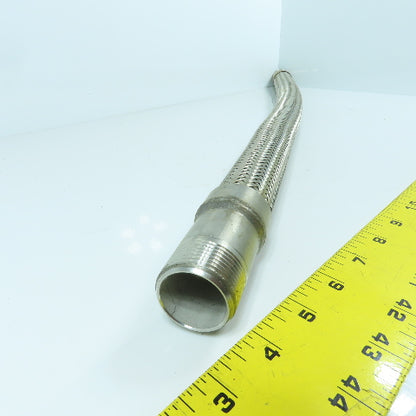 1" x 1" NPT Male Stainless Steel Braided Flexible Hose 29-1/4" OAL