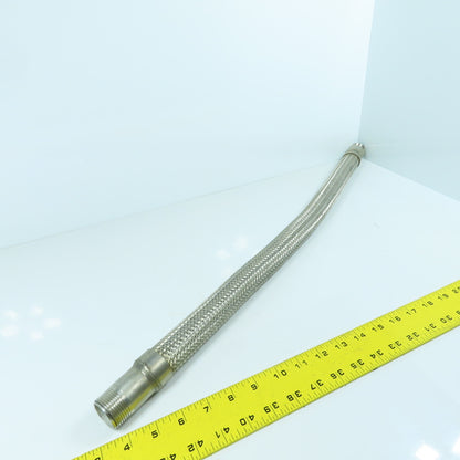 1" x 1" NPT Male Stainless Steel Braided Flexible Hose 29-1/4" OAL