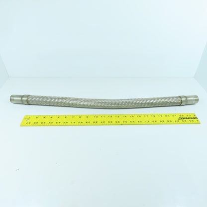1" x 1" NPT Male Stainless Steel Braided Flexible Hose 29-1/4" OAL