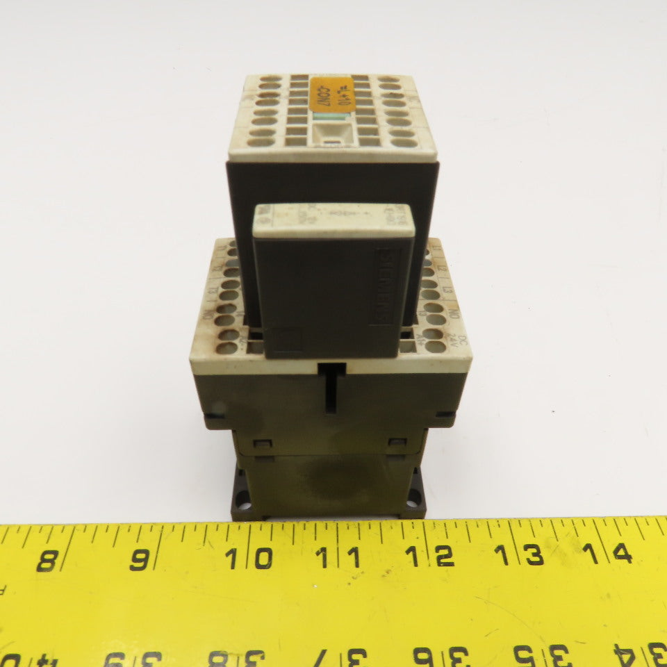 Siemens 3RT1016-2BB41 600VAC 20A Contactor Relay W/ Aux. 3RH1911-2HA12 24V Coil