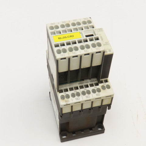 Siemens 3RH1140-2BB40 600VAC 10A Contactor Relay W/ Aux. 3RH1911-2GA22 24V Coil