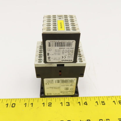 Siemens 3RH1140-2BB40 600VAC 10A Contactor Relay W/ Aux. 3RH1911-2GA04 24V Coil