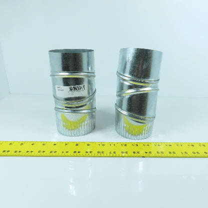 4" 30 Gauge Galvanized Duct Work Adjustable Elbow Lot Of 2