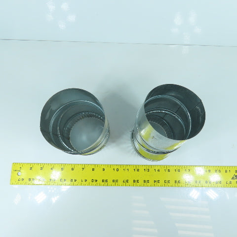 4" 30 Gauge Galvanized Duct Work Adjustable Elbow Lot Of 2