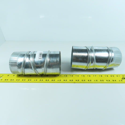 4" 30 Gauge Galvanized Duct Work Adjustable Elbow Lot Of 2