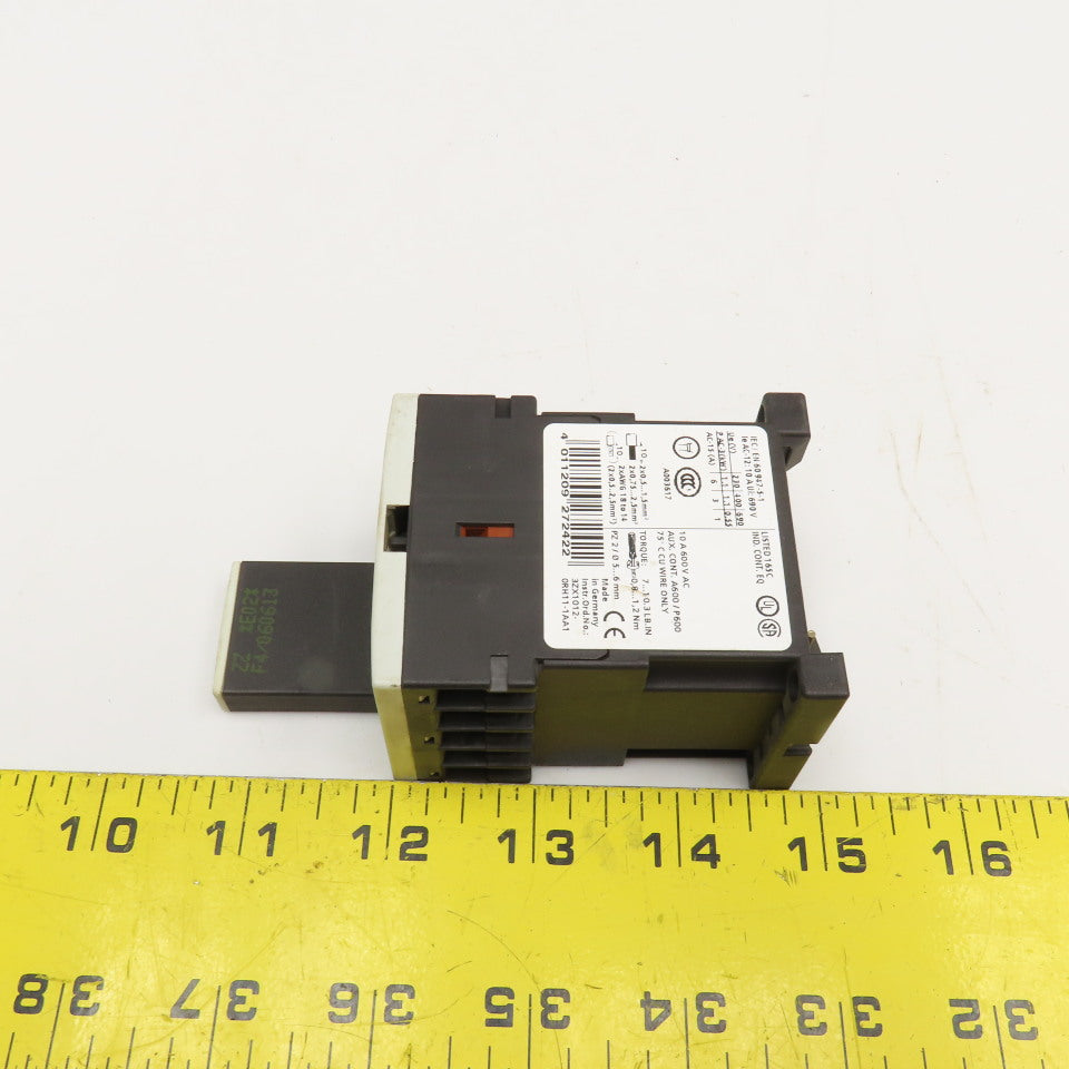 Siemens 3RH1122-1AB00 600VAC 10A Contactor Relay 24V Coil