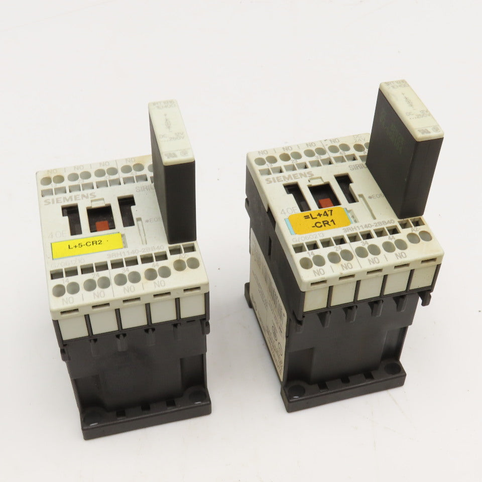 Siemens 3RH1122-2BB40 600VAC 10A Contactor Relay 24V Coil Lot Of 2