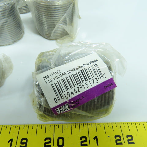1-1/2" x Close Black Steel Pipe Nipple Lot Of 14