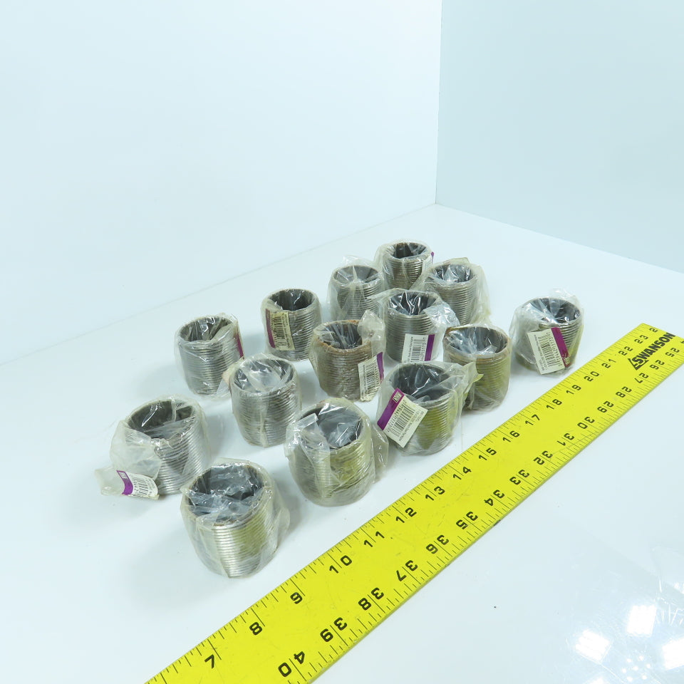 1-1/2" x Close Black Steel Pipe Nipple Lot Of 14