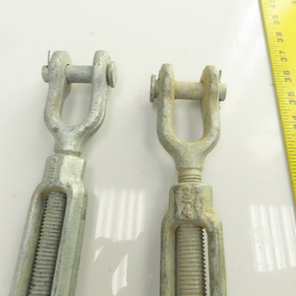 3/4" x 12" Body Galvanized Steel Turnbuckle Clevis x Clevis 5/8" Pin Lot Of 2