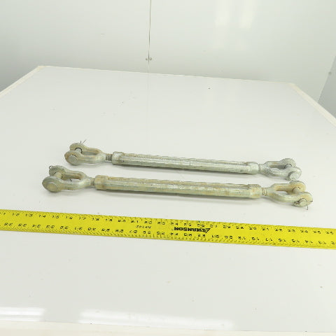 3/4" x 12" Body Galvanized Steel Turnbuckle Clevis x Clevis 5/8" Pin Lot Of 2