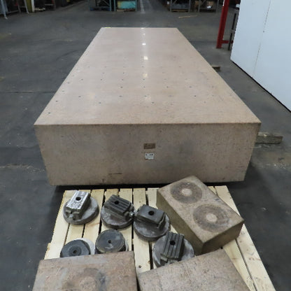 Starrett 157" Lx 60" Wx 21" Thick Grade AA Laboratory Pink Granite Surface Plate