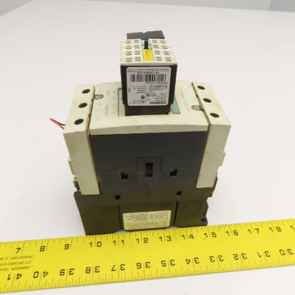 Siemens 3RT1044-3BB40 600V 90A 60Hp Contactor Relay W/ Aux. 3RH1921-2FA22