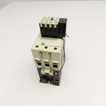 Siemens 3RT1044-3BB40 600V 90A 60Hp Contactor Relay W/ Aux. 3RH1921-2FA22