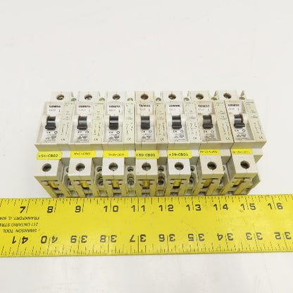 Siemens 5SX2 C4 4A 277V Single Pole Circuit Breaker W/ Aux. 5SX9100 Lot Of 7