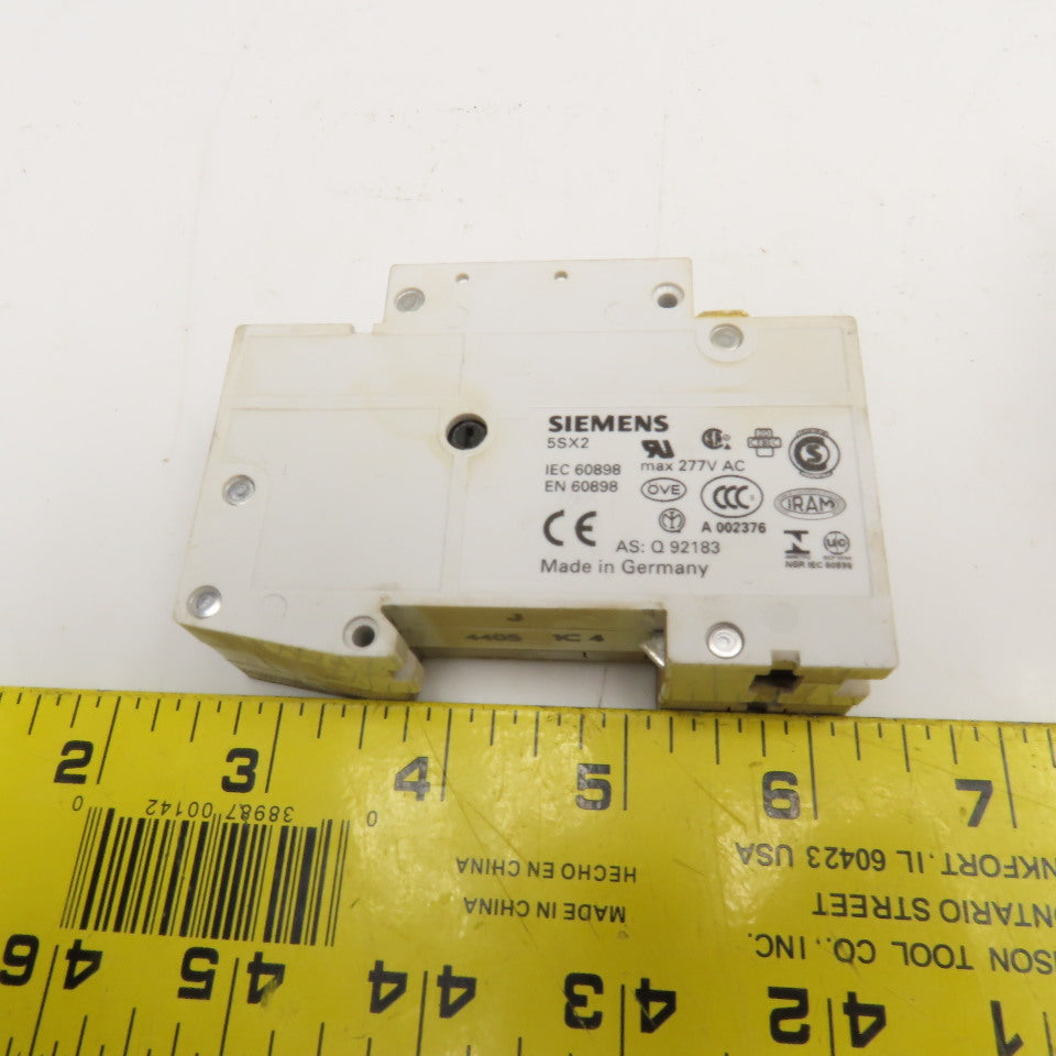 Siemens 5SX2 C4 4A 277V Single Pole Circuit Breaker W/ Aux. 5SX9100 Lot Of 7