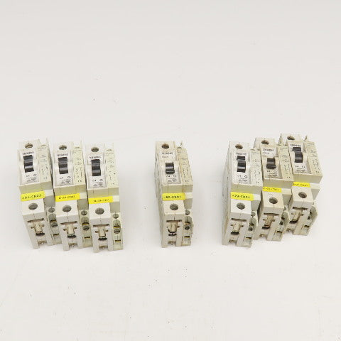 Siemens 5SX2 C4 4A 277V Single Pole Circuit Breaker W/ Aux. 5SX9100 Lot Of 7