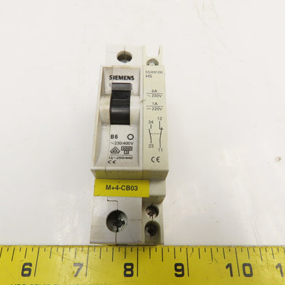 Siemens 5SX21 B6 6A 277V Single Pole Circuit Breaker W/ Aux. 5SX9100 Lot Of 14
