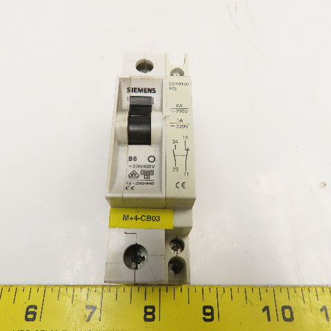Siemens 5SX21 B6 6A 277V Single Pole Circuit Breaker W/ Aux. 5SX9100 Lot Of 14