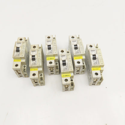 Siemens 5SX21 C2 2A 277V Single Pole Circuit Breaker W/ Aux. 5SX9100 Lot Of 6