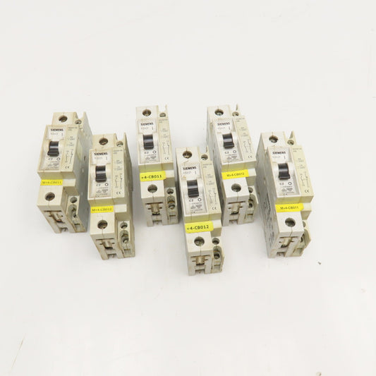 Siemens 5SX21 C2 2A 277V Single Pole Circuit Breaker W/ Aux. 5SX9100 Lot Of 6
