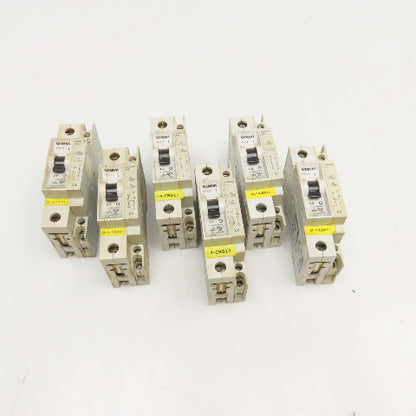 Siemens 5SX21 C2 2A 277V Single Pole Circuit Breaker W/ Aux. 5SX9100 Lot Of 6