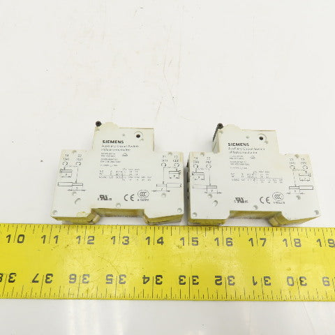 Siemens 5SY6106-6 B6 6A 400V Single Pole Circuit Breaker W/ Aux. Switch Lot/2