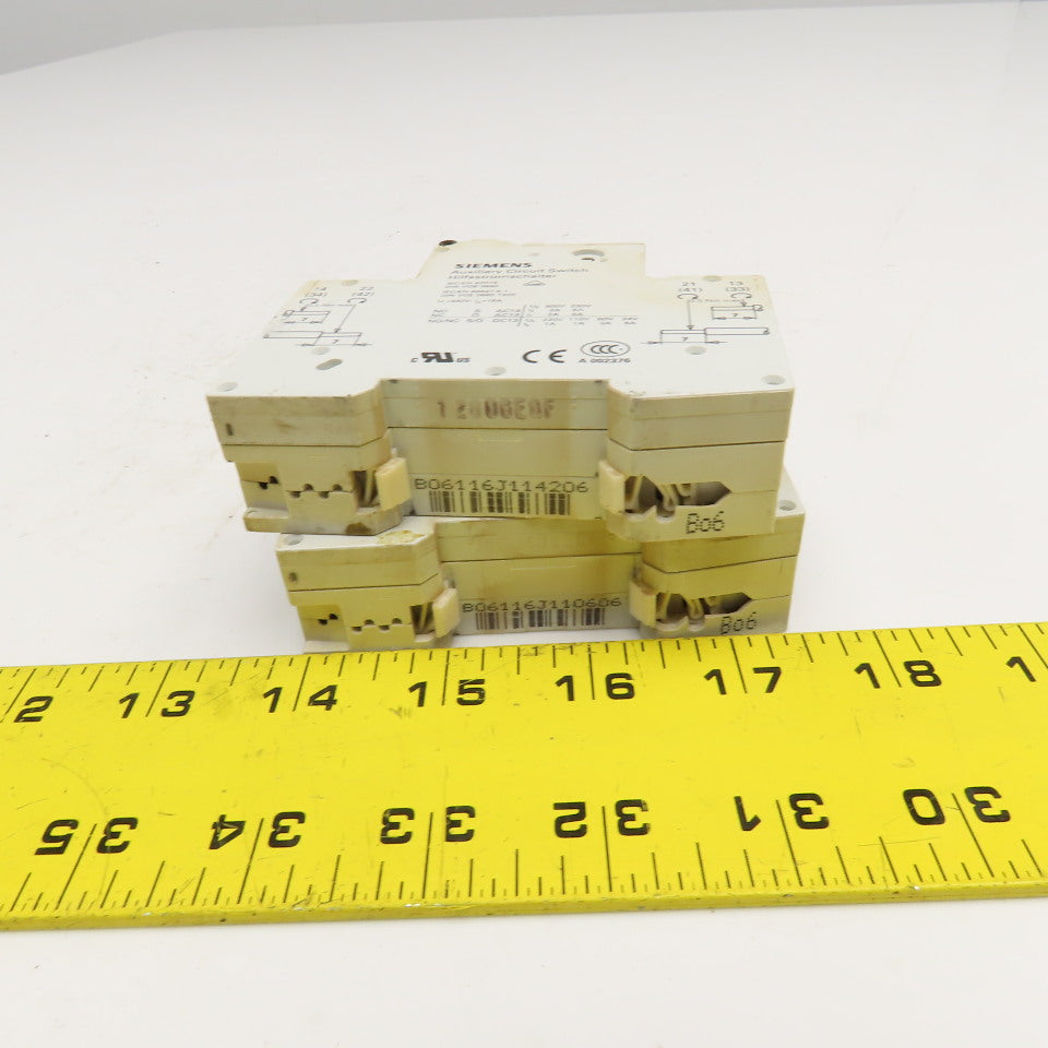 Siemens 5SY6106-6 B6 6A 400V Single Pole Circuit Breaker W/ Aux. Switch Lot/2