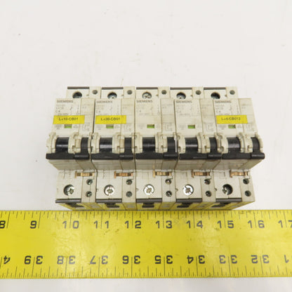 Siemens 5SY61 C4 4A 400V Single Pole Circuit Breaker W/ Aux. Switch Lot/5