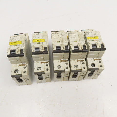 Siemens 5SY61 C4 4A 400V Single Pole Circuit Breaker W/ Aux. Switch Lot/5