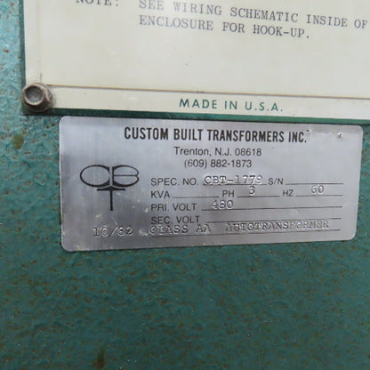 Ajax 82452 139kVA Variac Auto Transformer 480V 3PH Input 115-575V Output