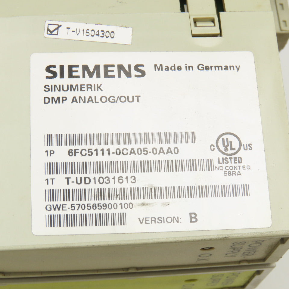 Siemens 6FC5111-0CA05-0AA0 Sinumerik Analog I/O Module PLC Assembly