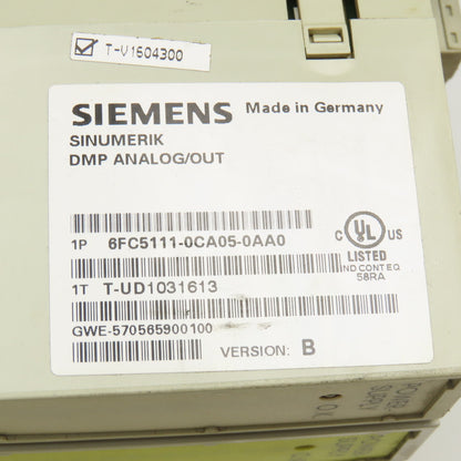 Siemens 6FC5111-0CA05-0AA0 Sinumerik Analog I/O Module PLC Assembly