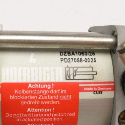Hoerbiger DZBA1063/25 63mm Bore 25mm Stroke Double Acting Blocking Cylinder