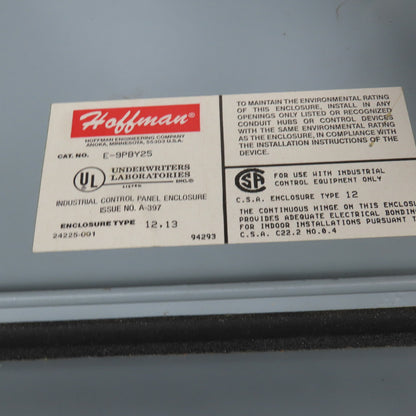 Hoffman E9PBY25 11" x 10" x 6" Push Button Enclosure Electrical Cabinet