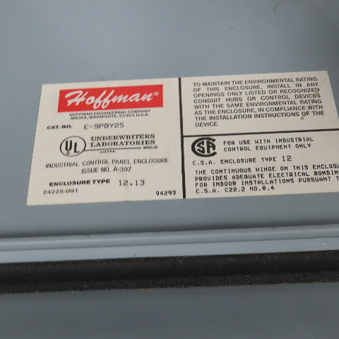 Hoffman E9PBY25 11" x 10" x 6" Push Button Enclosure Electrical Cabinet