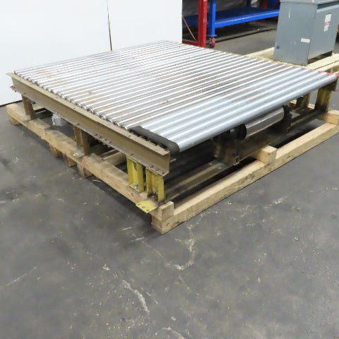 75-1/2" x 84" L Belt Driven Power Roller Pallet Conveyor 2.5"OD 20FPM (Need Belt