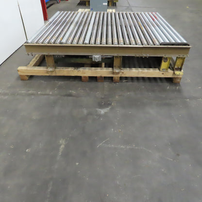 75-1/2" x 84" L Belt Driven Power Roller Pallet Conveyor 2.5"OD 20FPM (Need Belt