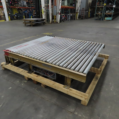 75-1/2" x 84" L Belt Driven Power Roller Pallet Conveyor 2.5"OD 20FPM (Need Belt