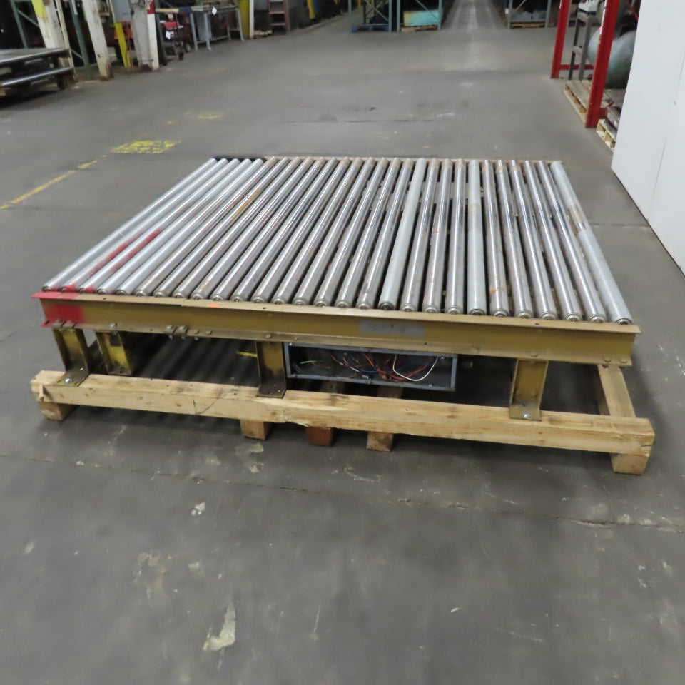 75-1/2" x 84" L Belt Driven Power Roller Pallet Conveyor 2.5"OD 20FPM (Need Belt
